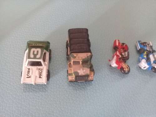 1980s Micro Machines Pontiac Gto, Army truck and 2 bikes